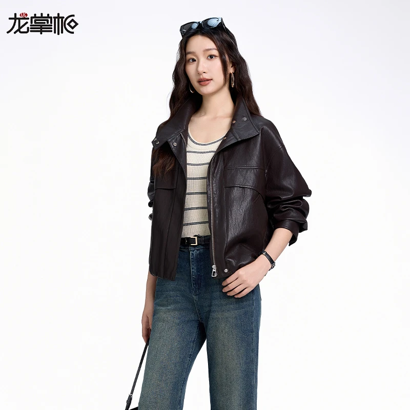 【龙掌柜Ⅴ】25秋季新款时尚短款休闲女士收腰显瘦皮衣外套866120
