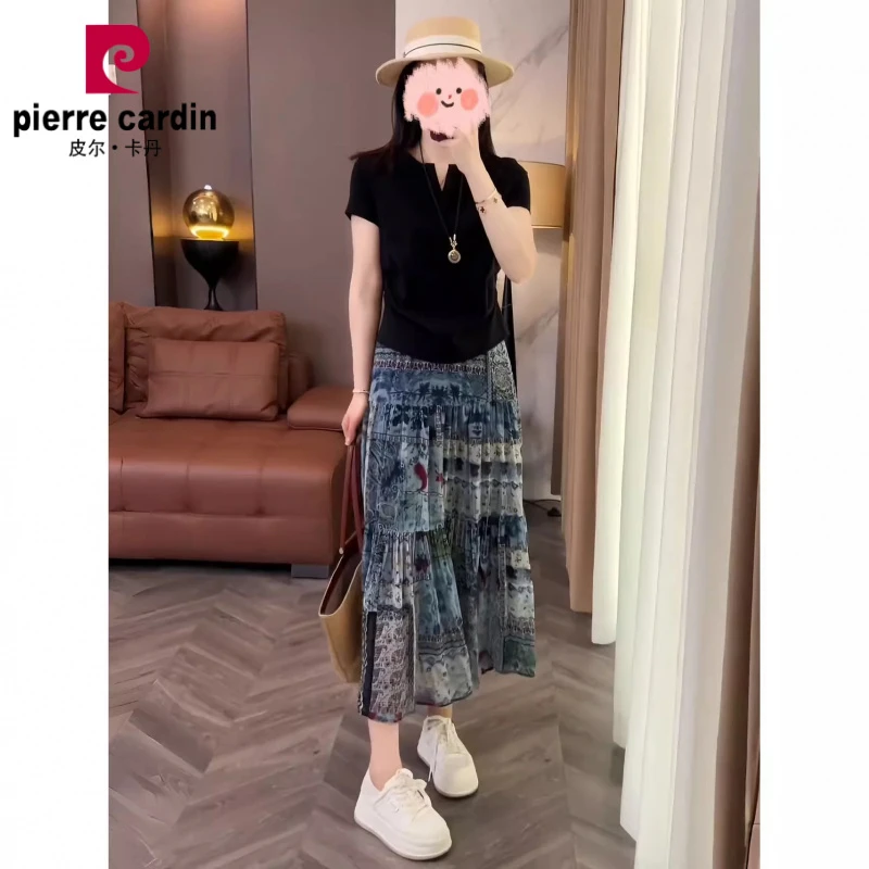 皮尔卡丹2025夏季薄款设计感气质套装短袖T恤流行百搭小众高级高