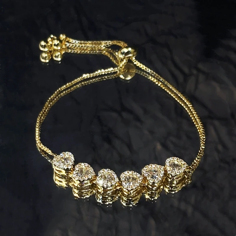 铜合金手链 网红爆款蝴蝶抽拉绳手链轻奢时尚百搭