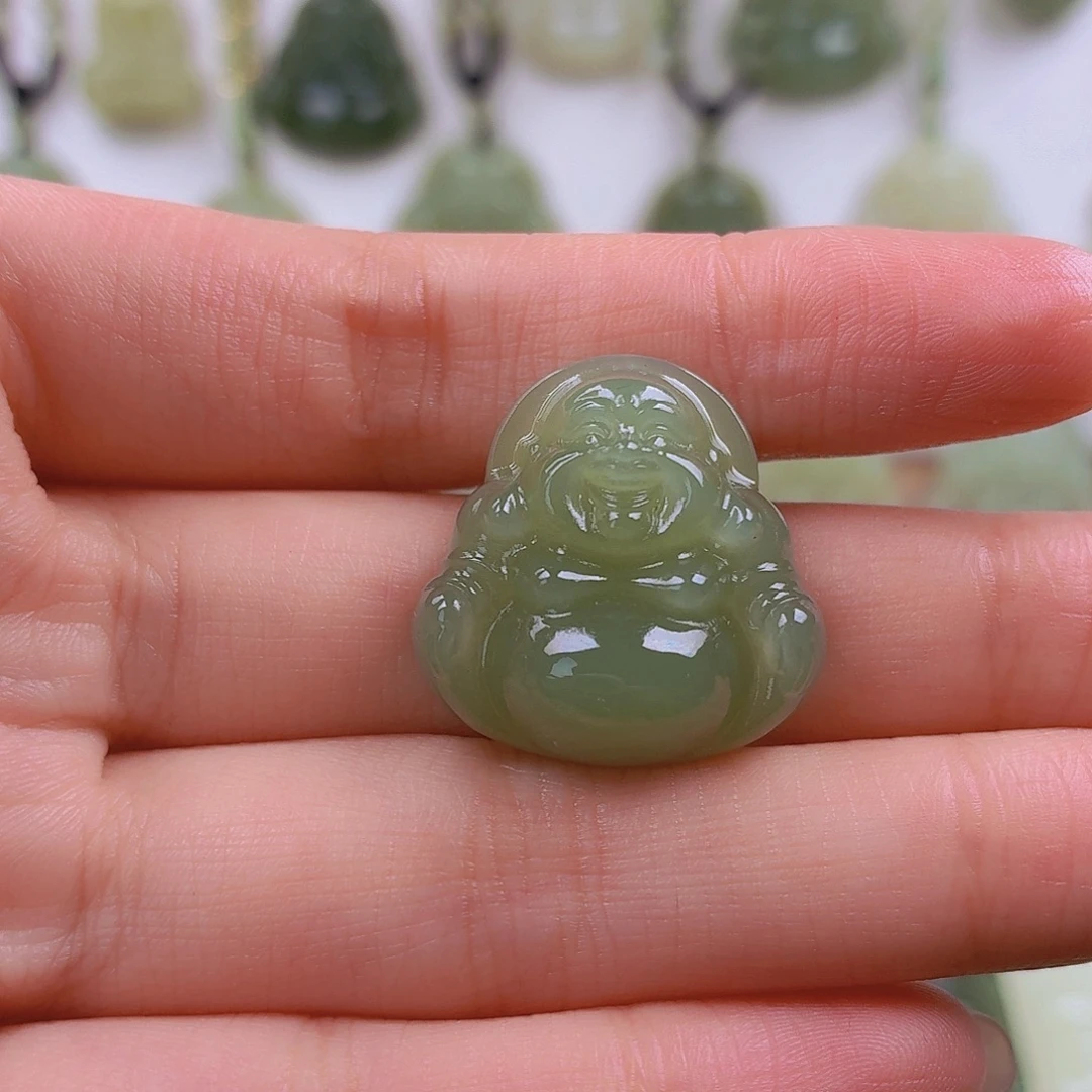 和田玉未镶嵌颈饰25*12加厚