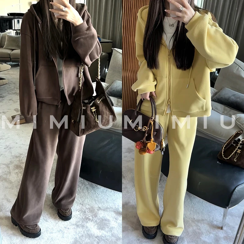 【mimius】P 重磅超保暖双面奥粒绒连帽双头拉链卫衣+长裤 G11011