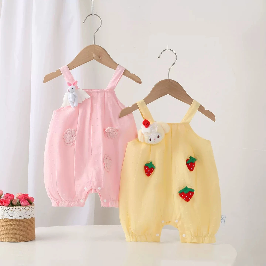宝宝吊带连体衣夏季薄款婴儿空调服睡衣新生儿夏天衣服夏装哈衣