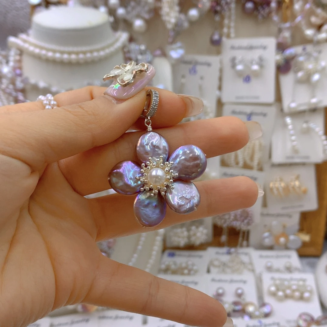 淡水珍珠耳饰银S925镶嵌