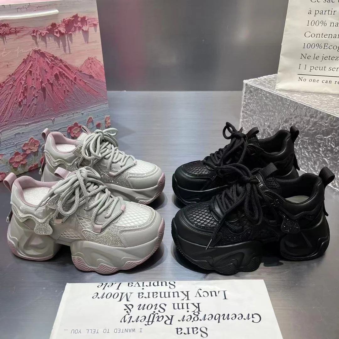 YY【0-100】按主播编码下单 2025新款厚底透气网面老爹鞋百搭爆款