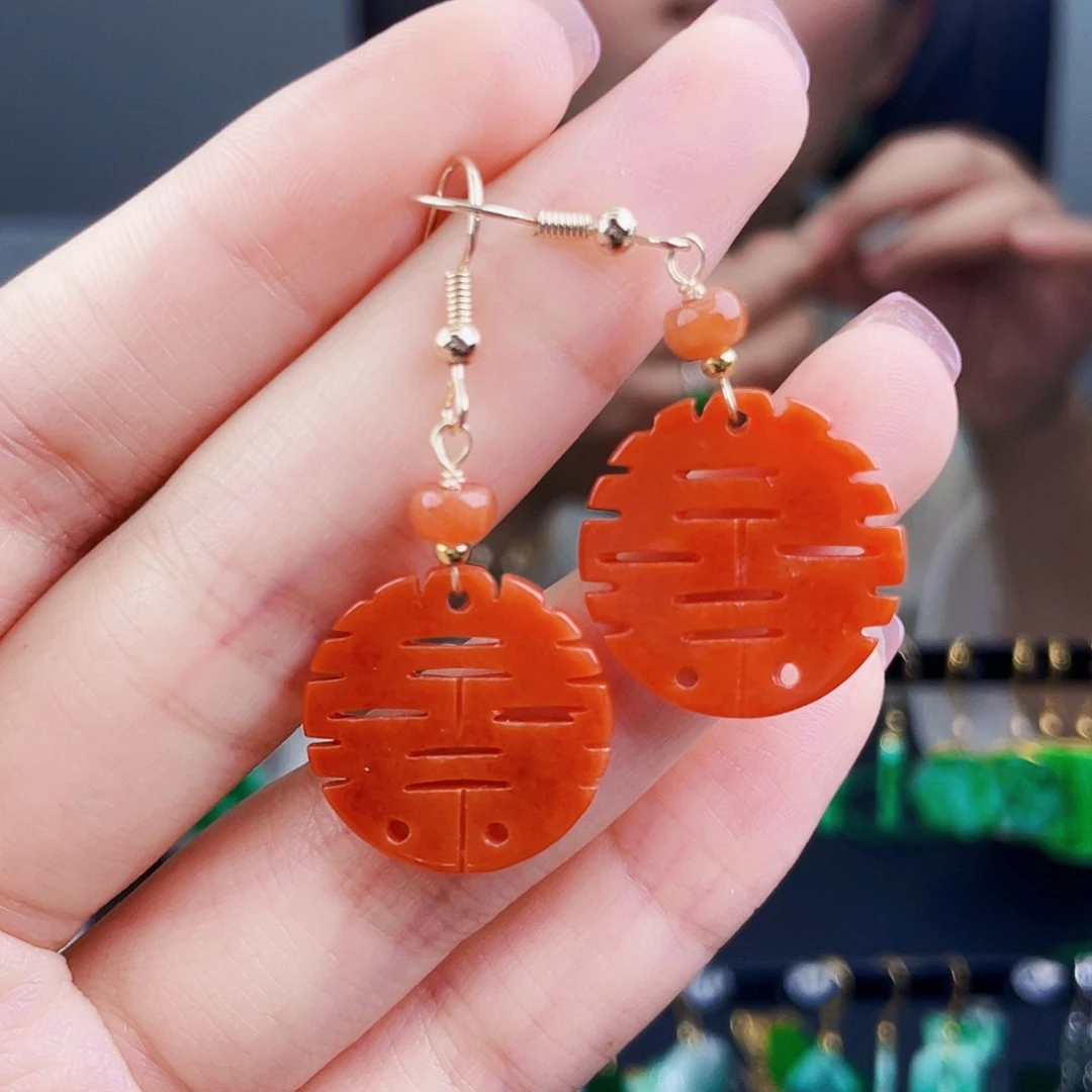 翡翠未镶嵌耳饰饰品