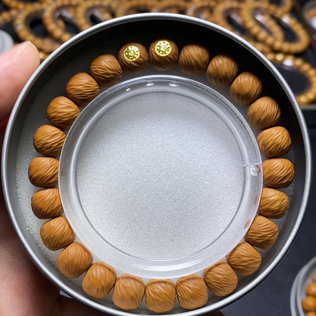 猴头核桃手串双18k金标毕业千刃云锦尺寸10左右全品25号