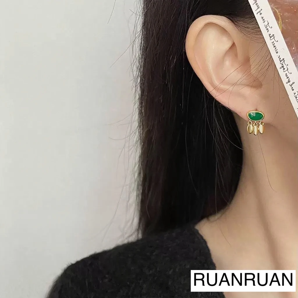 铜合金耳饰 金色ins小流苏女欧美风小众个性百搭耳环欧美
