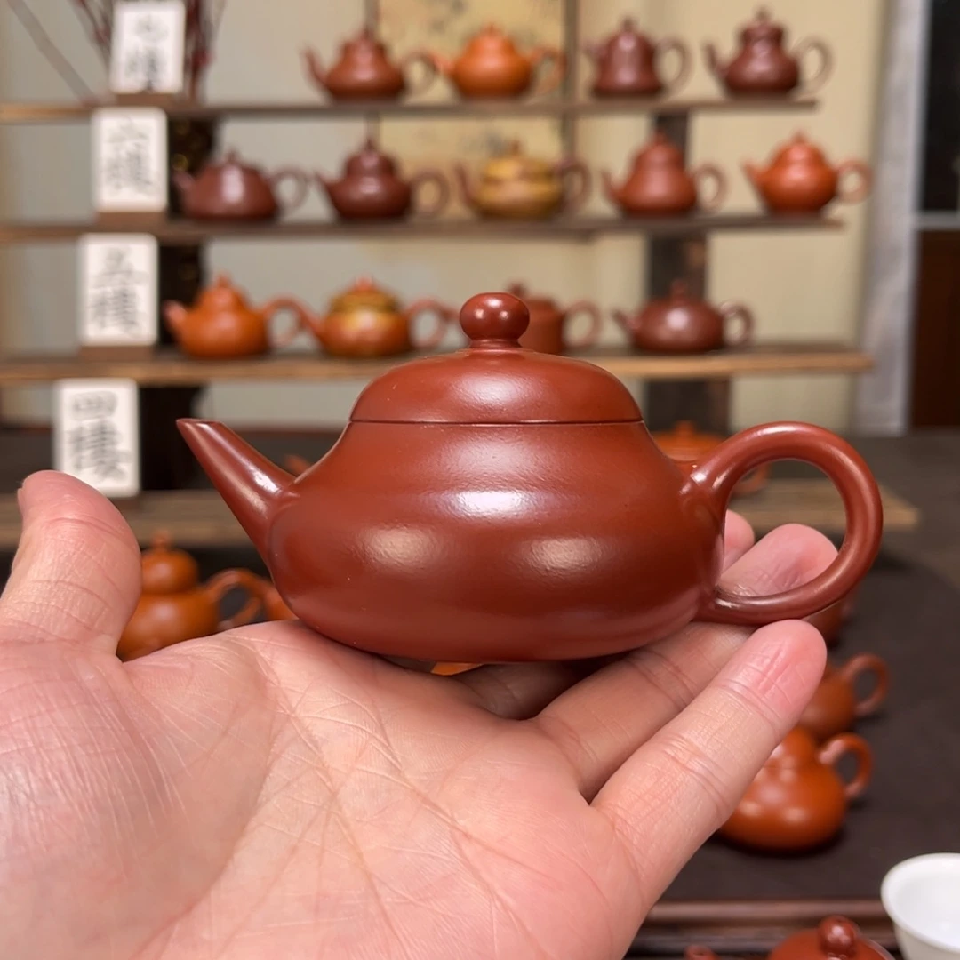 北***夏茶壶紫砂朱泥梨壶100c