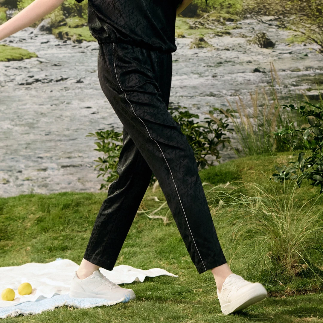 【思思专属】运动风条纹显瘦休闲裤女九分裤