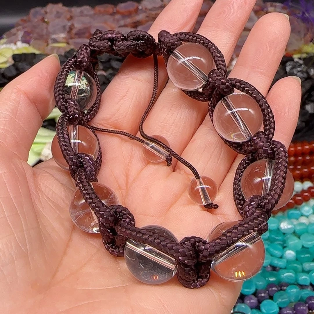 玛瑙/玉髓合金珠宝半成品白水晶单圈一条14mm