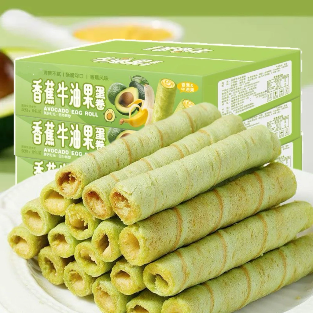 【整箱48根】香蕉牛油果蛋卷追剧宿舍解馋点心下午茶小吃零食酥脆香