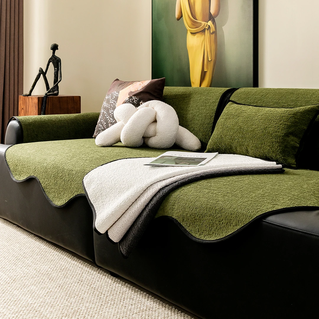 (香颂)异形沙发垫四季通用纯色不规则2025新款防滑沙发套罩盖布巾