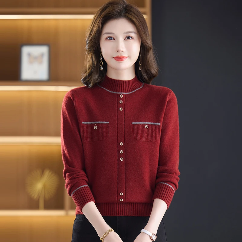 羊毛衫冬季女厚款保暖半高领打底宽松显瘦百搭气质时尚内搭针织衫