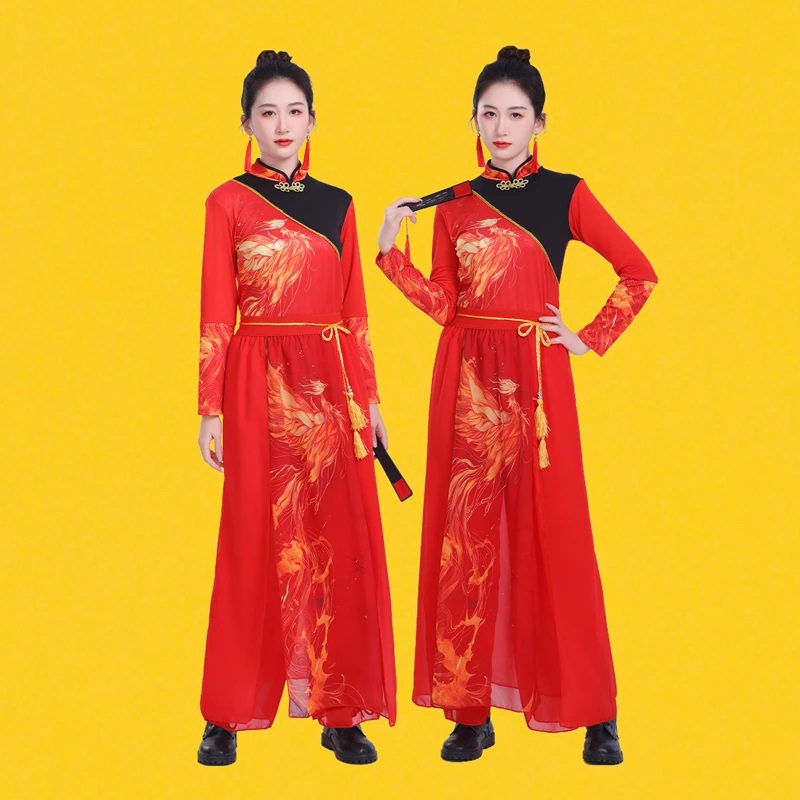 成人打鼓服国潮演出服锣鼓队舞蹈表演服中国风广场舞服男女款套装