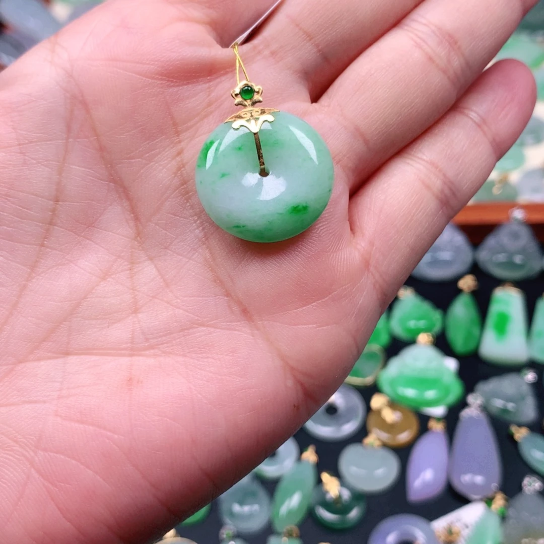 阿***佛翡翠18K金镶嵌吊坠(不含链)