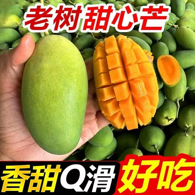 （放软吃爆甜）买8送2到手10个广西青皮金煌芒果大青芒品种小甜心