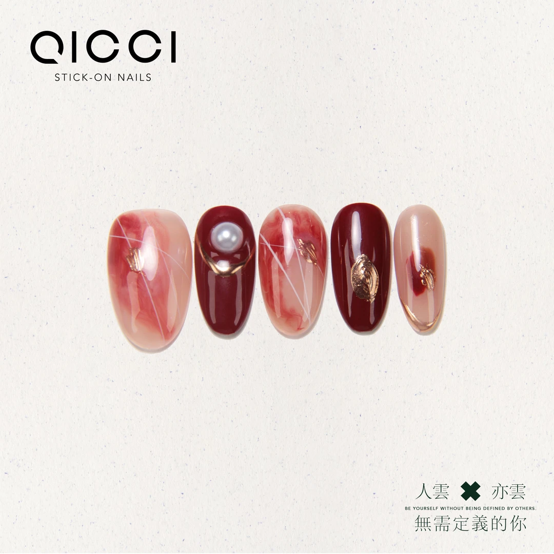 QICCI「波尔多之恋」2025新年珍珠金箔穿戴甲