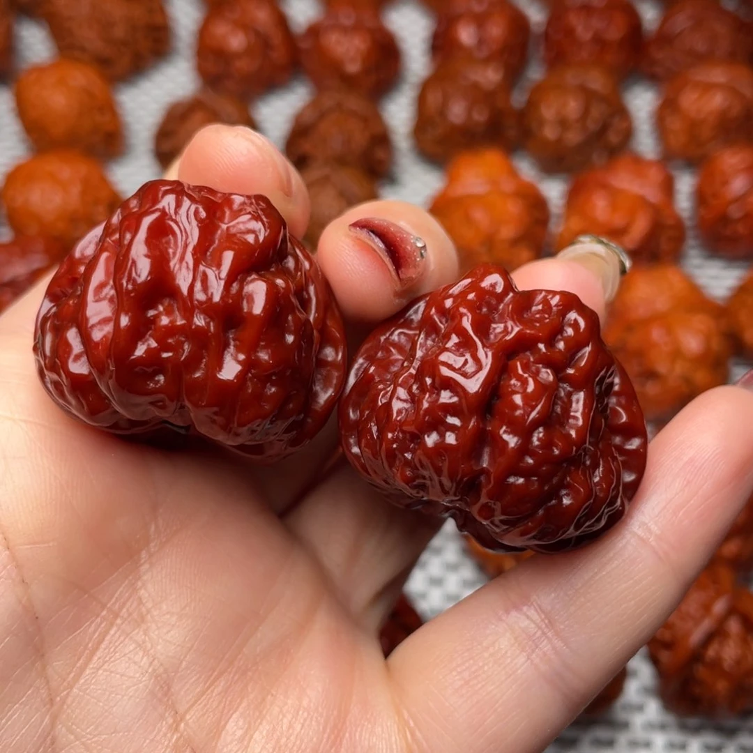 桃核吊坠小*啊文玩核桃 手把件 蛤蟆头 35 微瑕