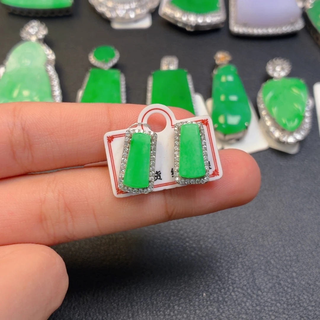 翡翠银S925镶嵌吊坠(不含链)