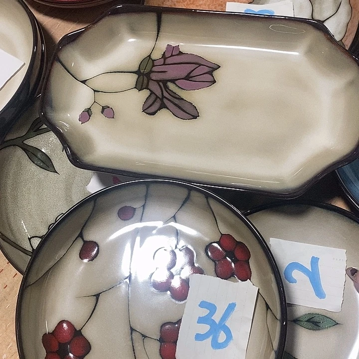 瓷片鱼盘➕深盘微瑕不退不换