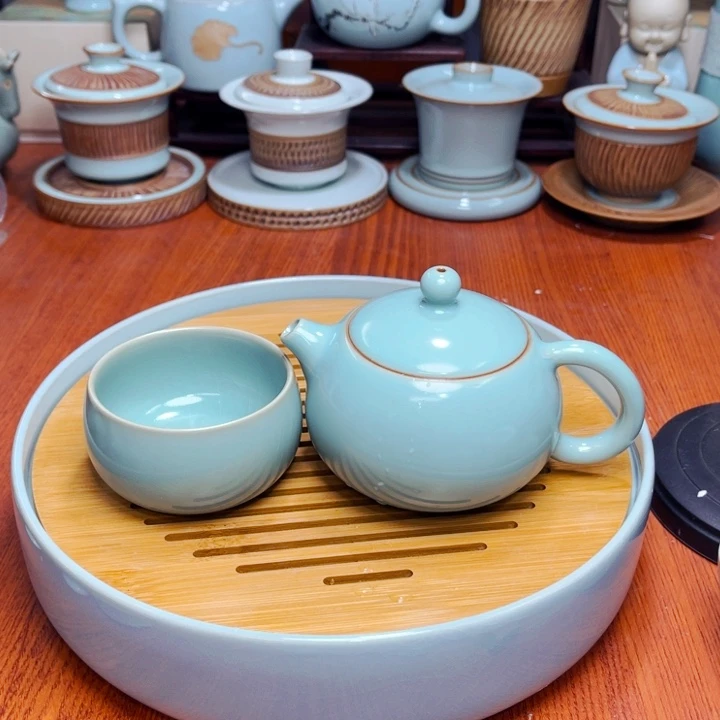 【闪购商品】三*汝州单壶，单杯，盖碗，