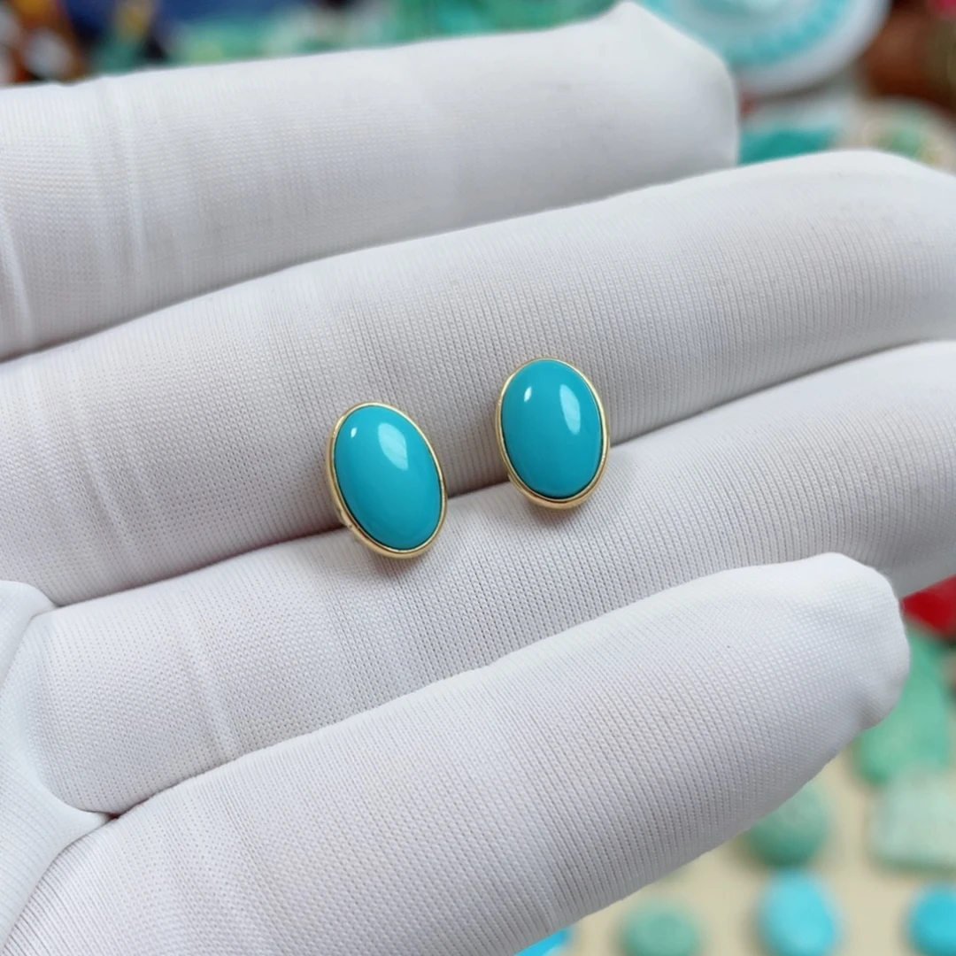 绿松石18K金镶嵌珠宝奇石