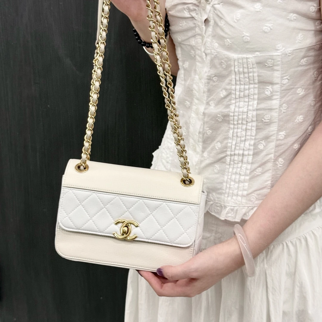 95新 Chanel/香奈儿 chanel 白金翻盖斜挎包