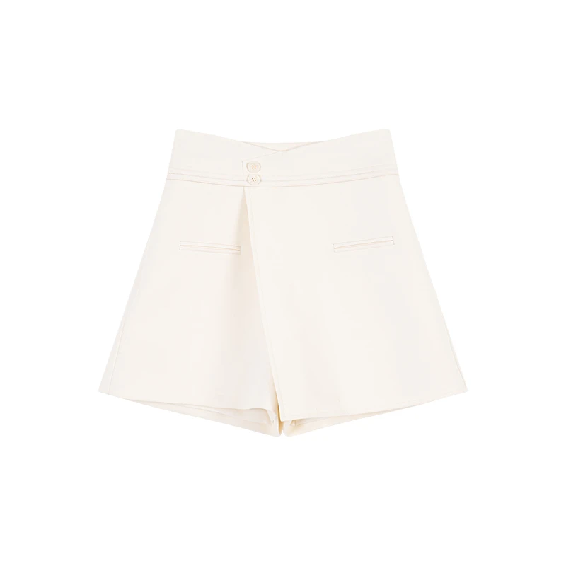 至禾Wonderland【白日漫游】原创静奢主义高腰V字腰黑白两色A字裙裤