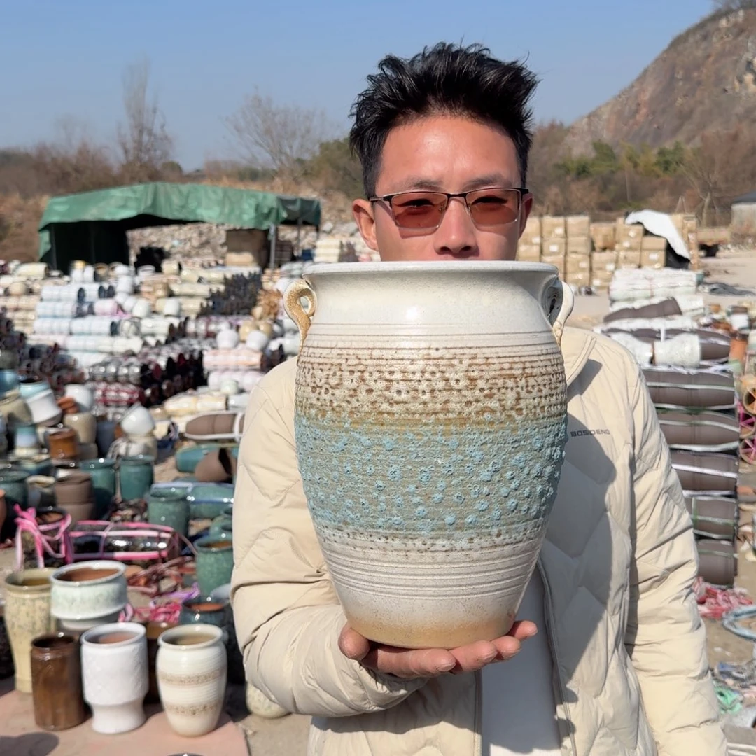 紫砂花盆口20高28.5（一个泡泡三色