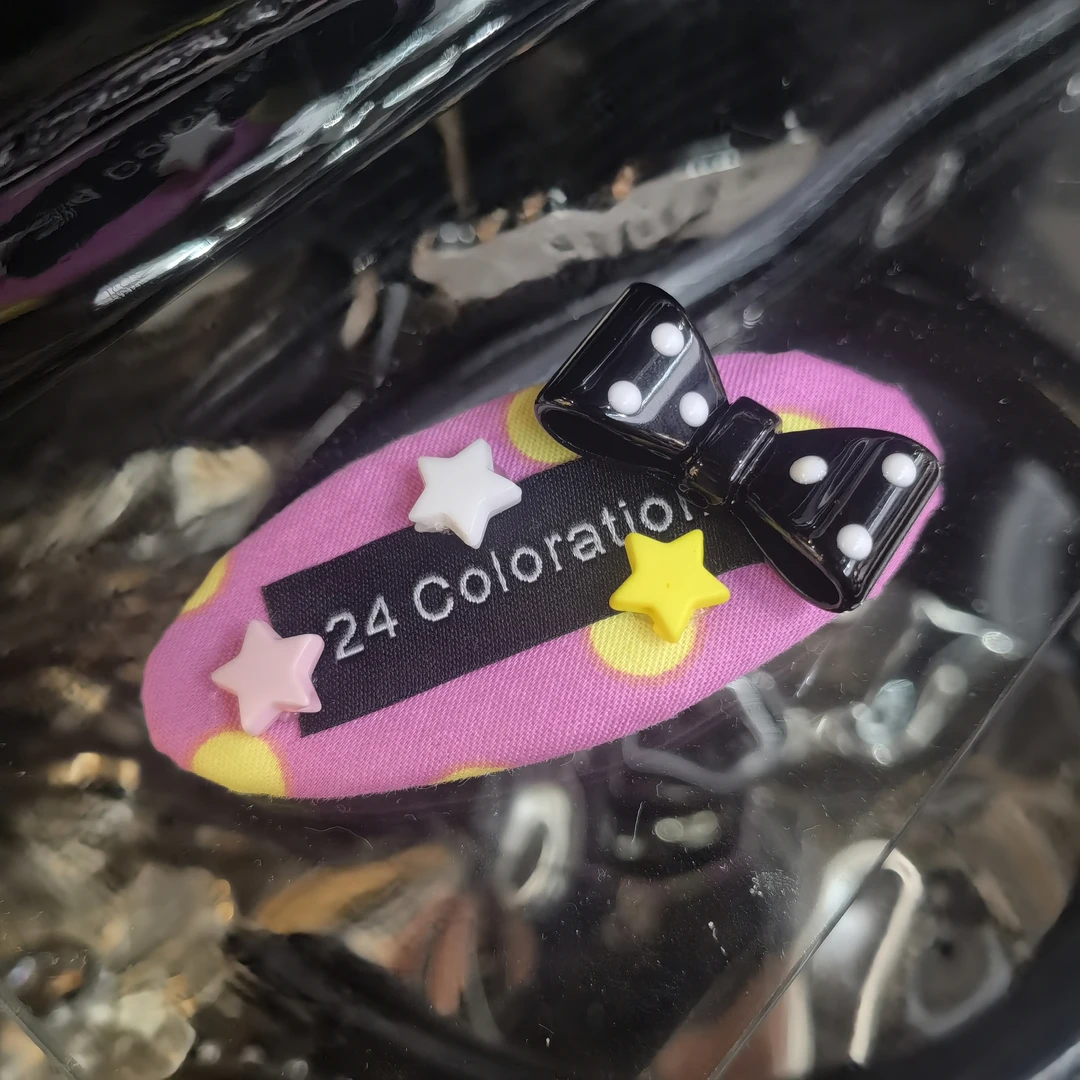 A299黑色波点蝴蝶结星星掰掰夹