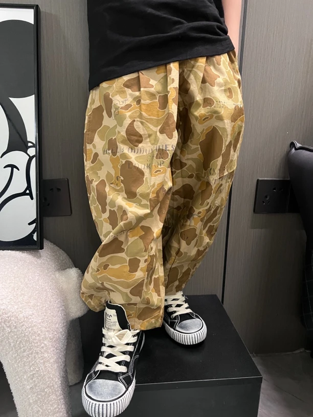 儿童DD男女孩豹点休闲裤长裤薄款