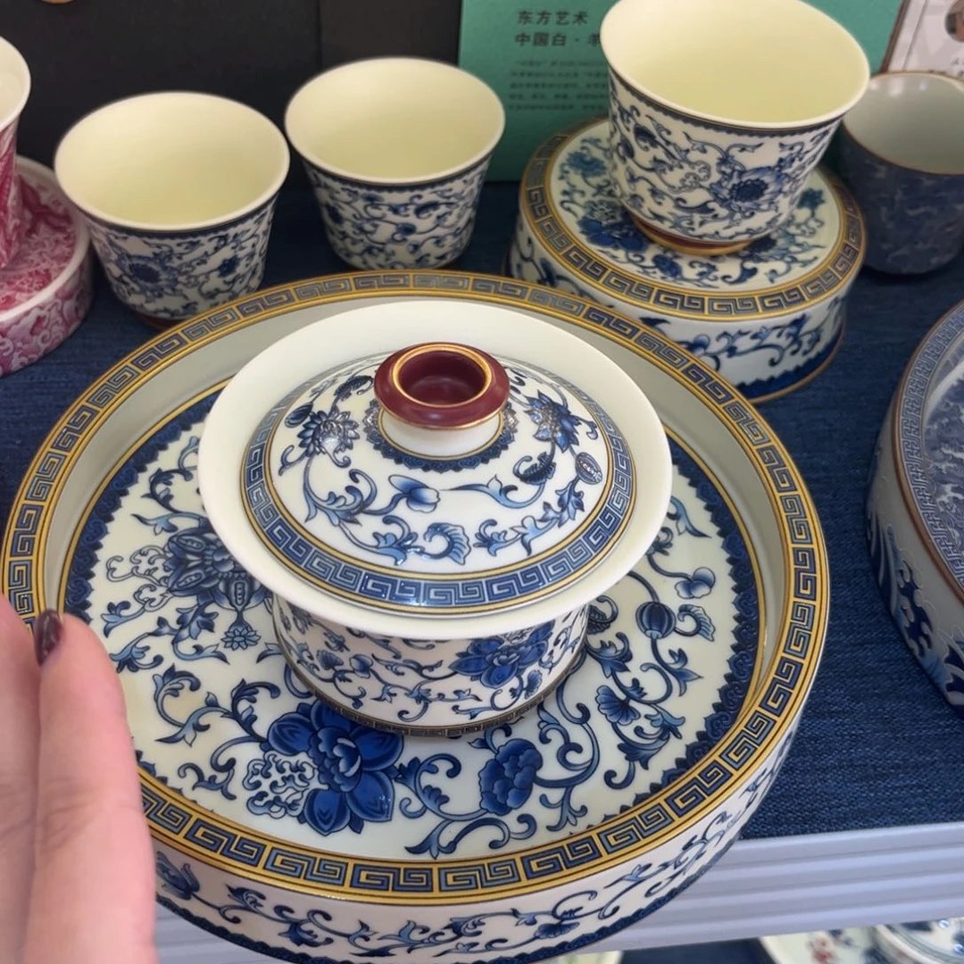 陶景德陶瓷盖碗茶具