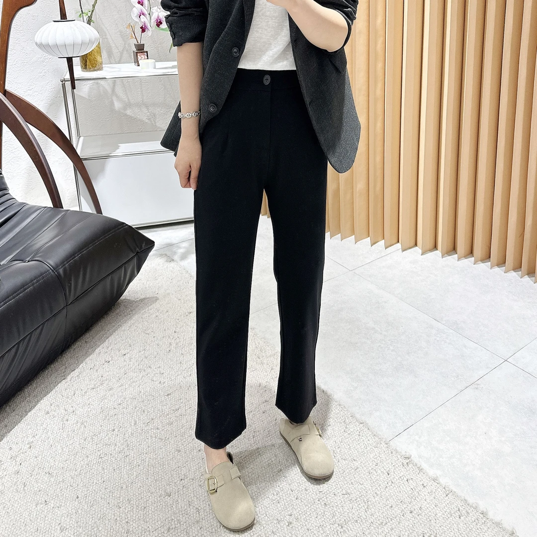 【褚培培自制】 夏季超级好穿纸片西装九分裤不粘毛百搭女士冰皮裤