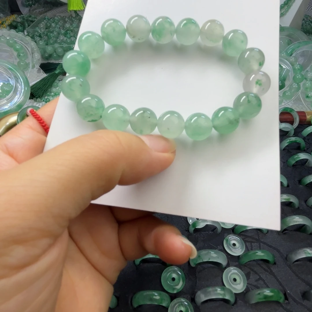 石英质玉（非洲翠）未镶嵌戒指  珠子  手镯卡10手串微瑕