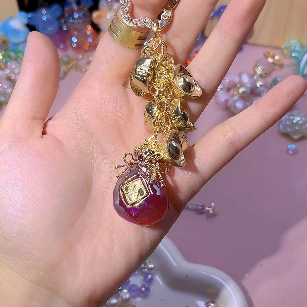 树脂铜合金红色钱袋