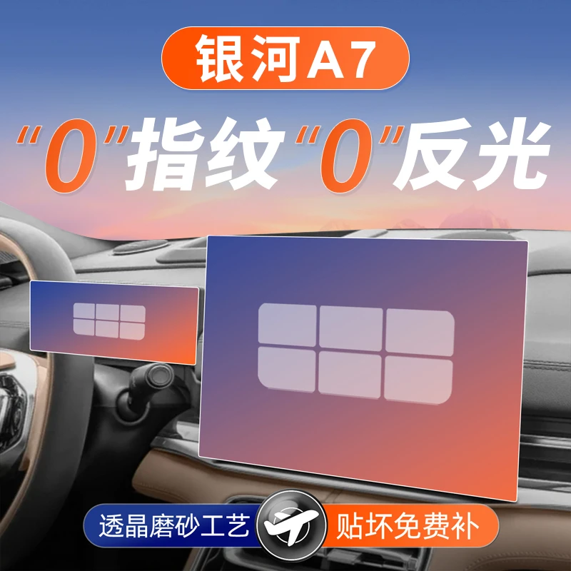 吉利银河A7屏幕钢化膜导航中控贴膜EMI保护膜车内装饰用品配件