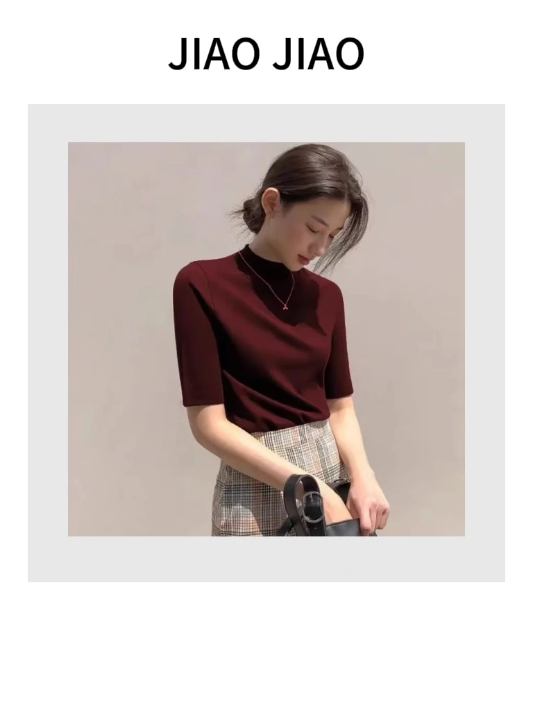 TG五分袖 弹力养肤衣 基础不挑人款 春秋时尚 设计感 简约打底衫