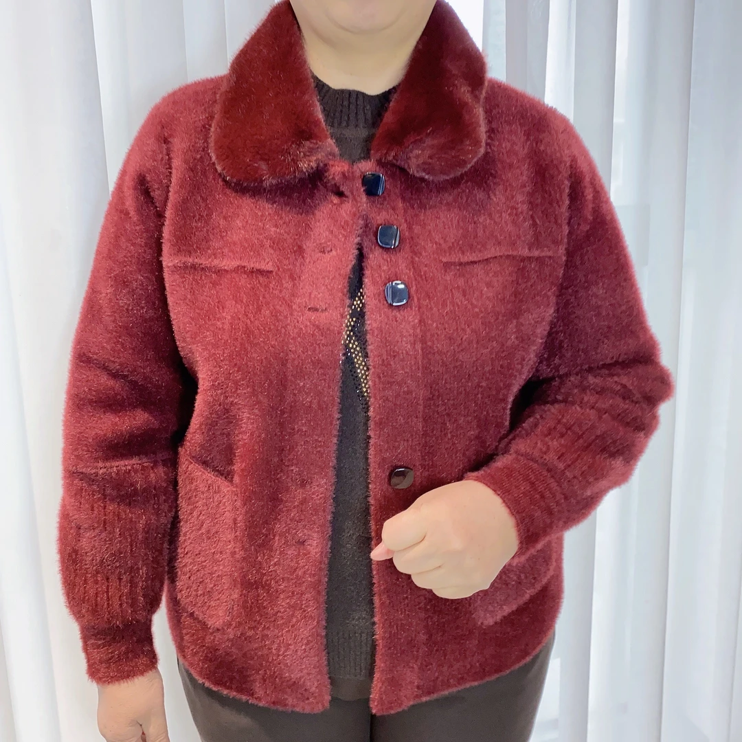 2024中老年女装纽扣洋气妈妈装高档百搭外套保暖休闲时尚宽松9980