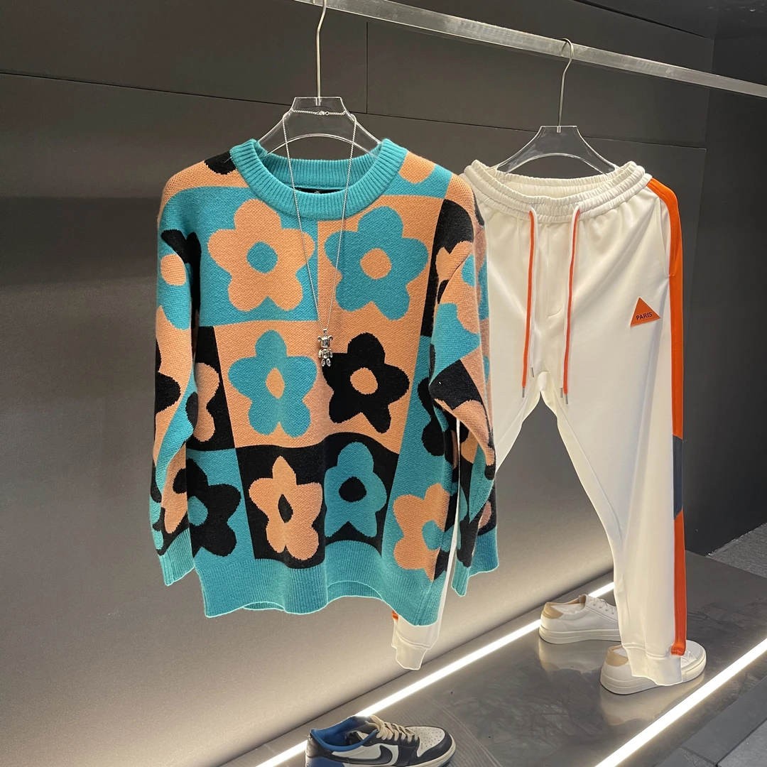 2025秋季新品潮流套头毛衣新款上衣韩版宽松休闲小个子针织衫