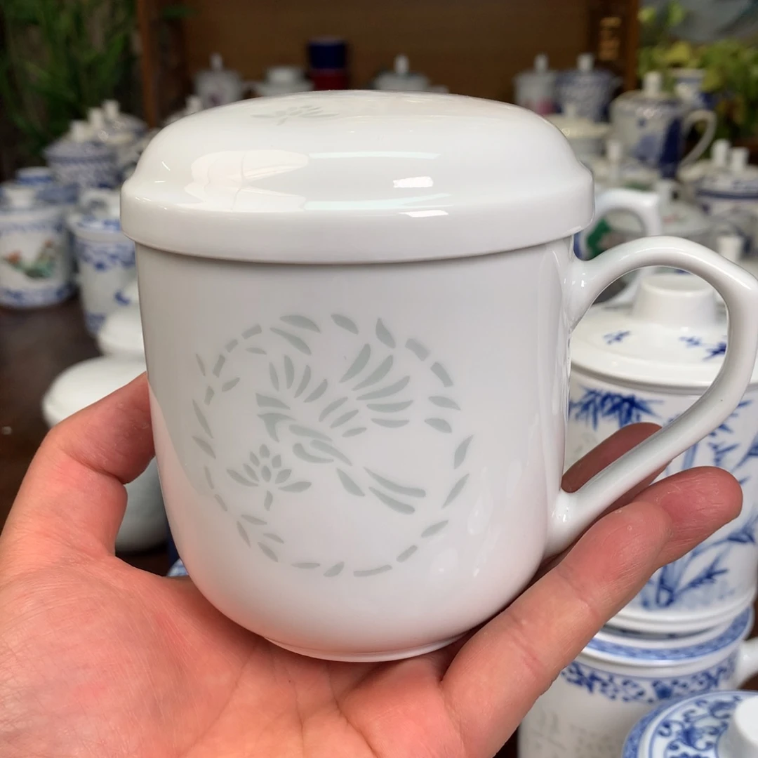 微瑕景德镇高温陶瓷办公杯