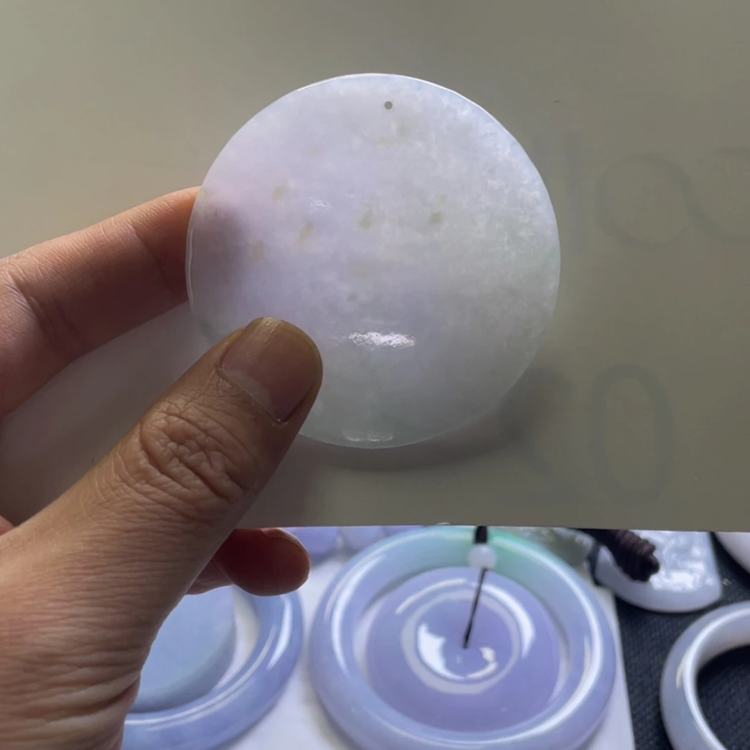 【闪购商品】翡翠颈饰未镶嵌翡翠三彩无事圆牌