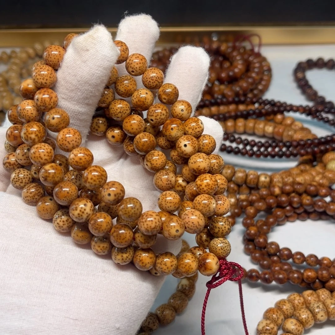 虾***叔吊坠星月菩提10正圆珠陈籽