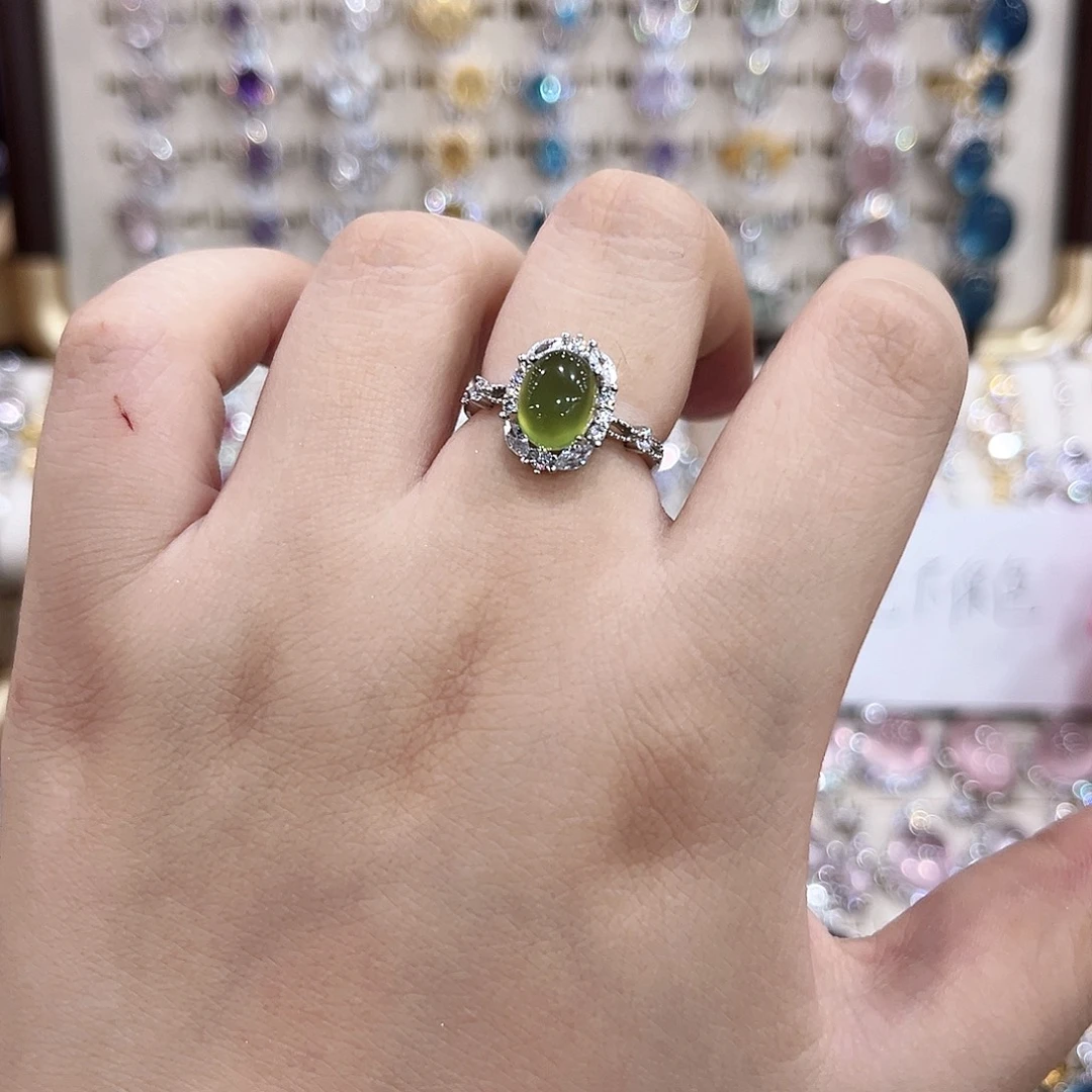 银S925镶嵌戒指烟晶
