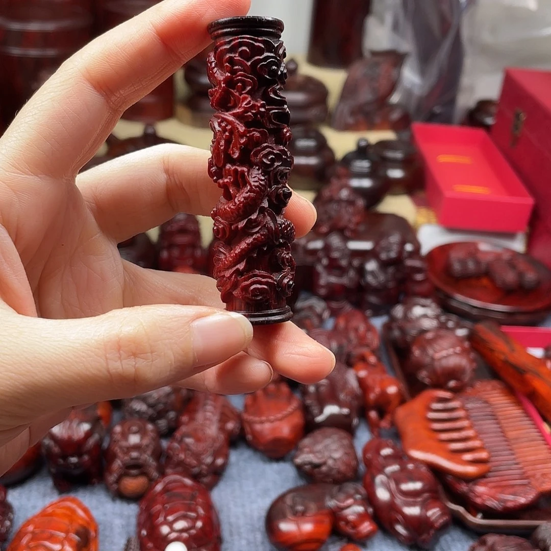 檀香紫檀（小叶紫檀）心**念龙柱
