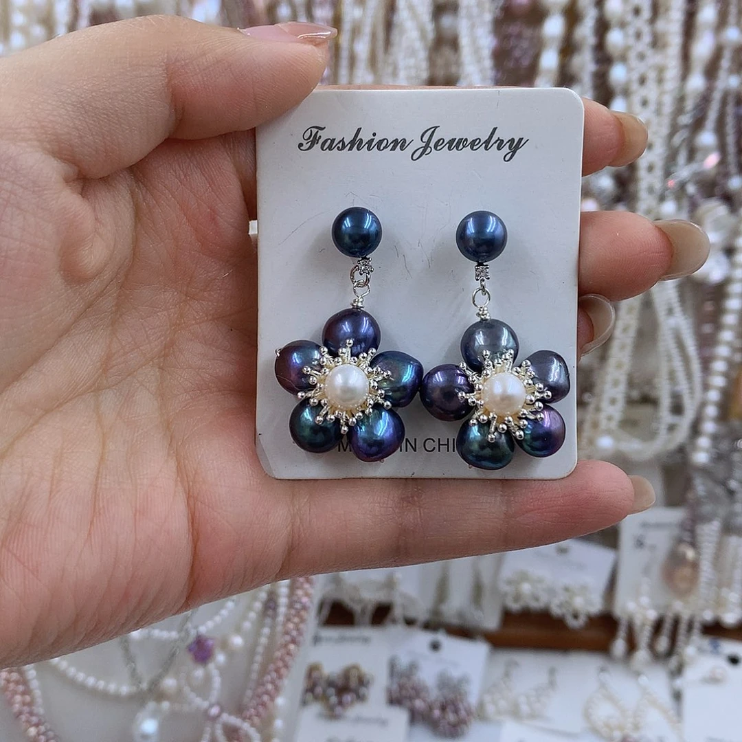 项链银S925镶嵌淡水珍珠