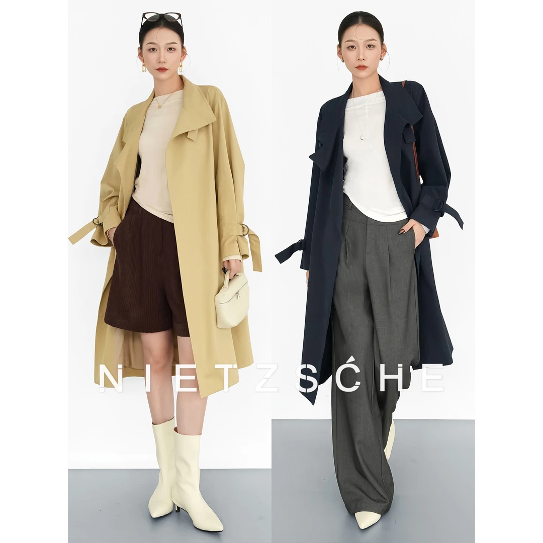 Nietzsche｜曼哈顿风衣｜木质系重磅廓形中长款大牌感风衣外套30075