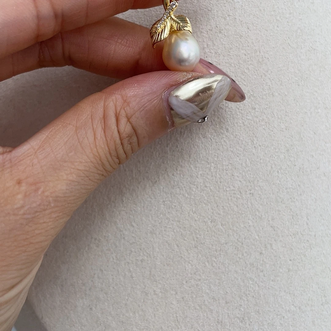 吊坠(不含链)银S925镶嵌海水珍珠