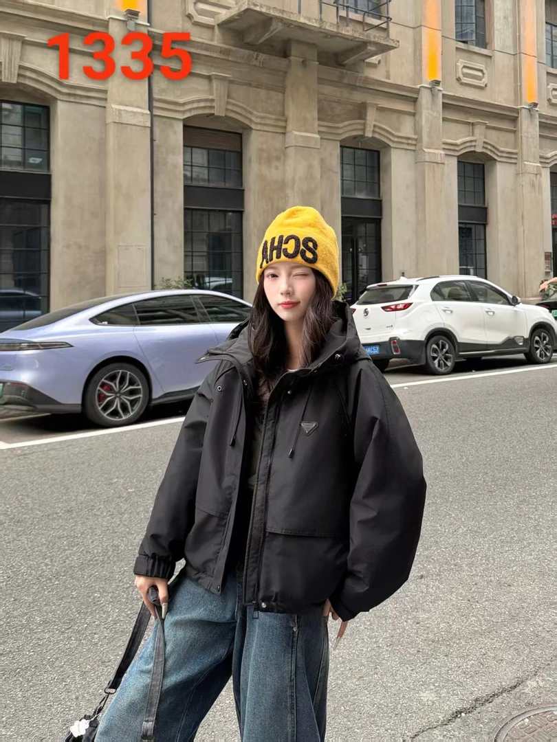 【272】【加棉】冬季连帽时尚休闲保暖纯色宽松显瘦百搭户外外套1335