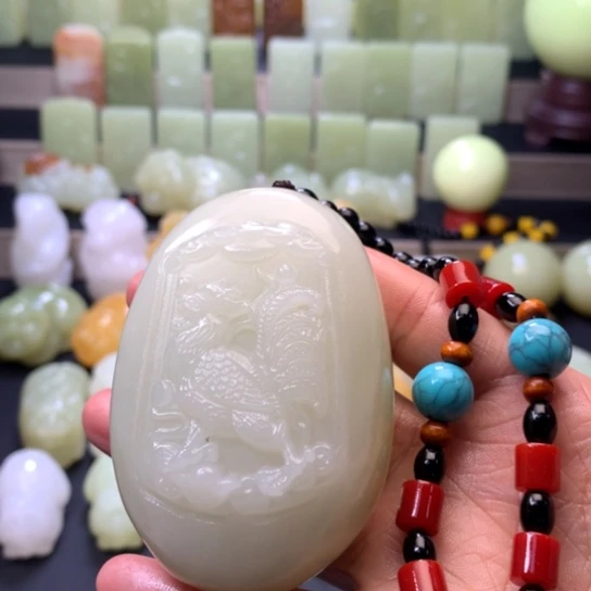 石材方解石手把件