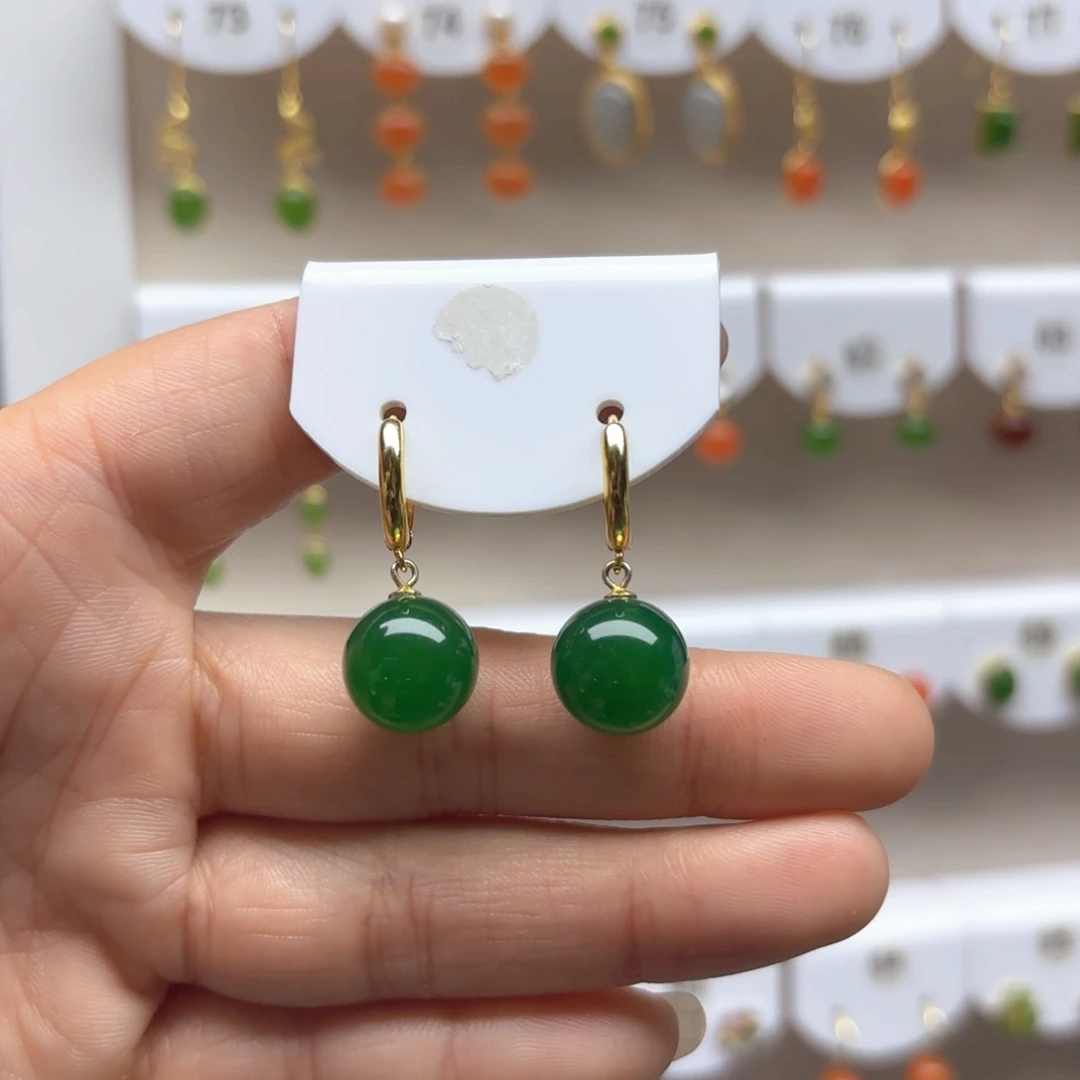 玛瑙/玉髓耳饰银S925镶嵌